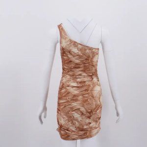 ONE-SHOULDER SHEATH SLEEVELESS STREET CASUAL DRESS